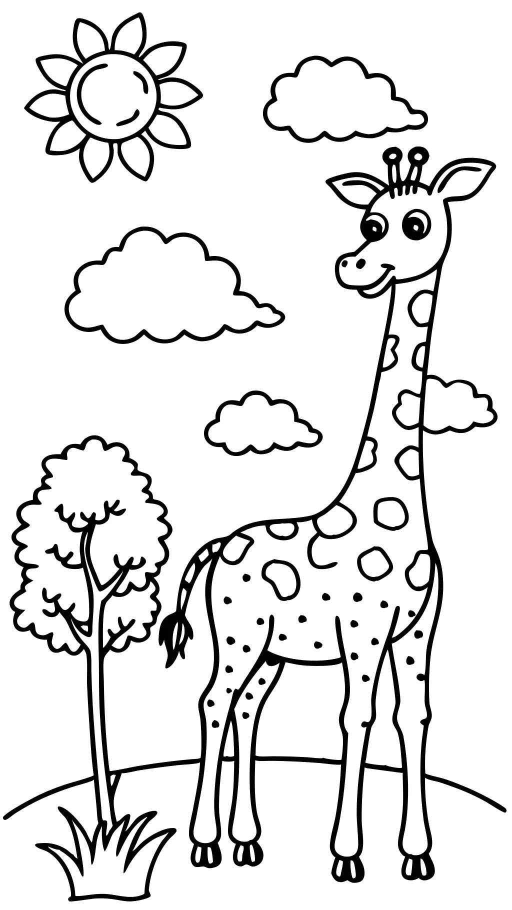 Page de couleur Girafe